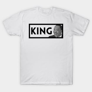 KING: Martin Luther King Portrait in Black and White T-Shirt